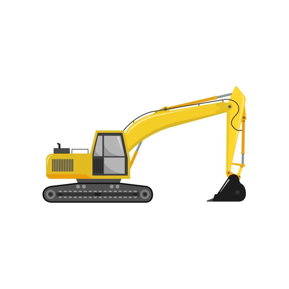 Illustrated Excavator On Background vector