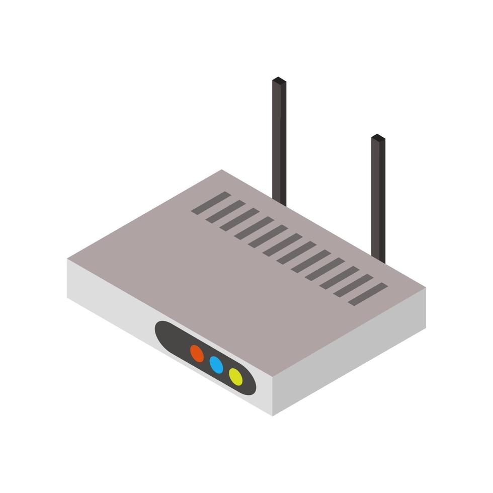 Isometric Router Illustrated On White Background vector