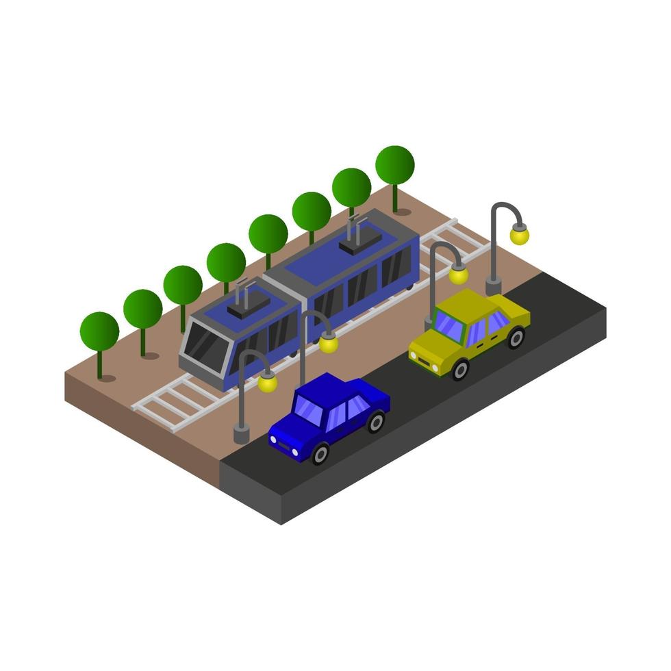 tren isométrico sobre fondo blanco vector