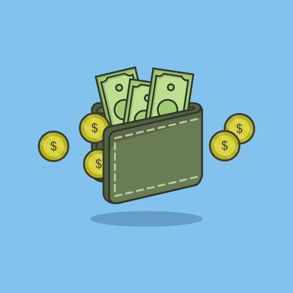 Wallet Illustrated On Background vector