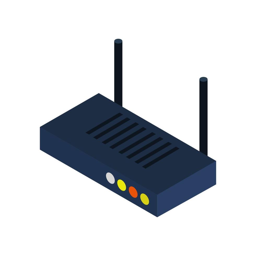 Isometric Router Illustrated On White Background vector