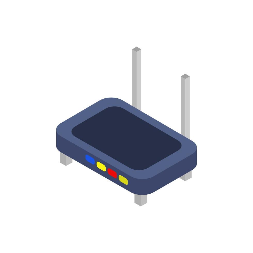 Isometric Router Illustrated On White Background vector