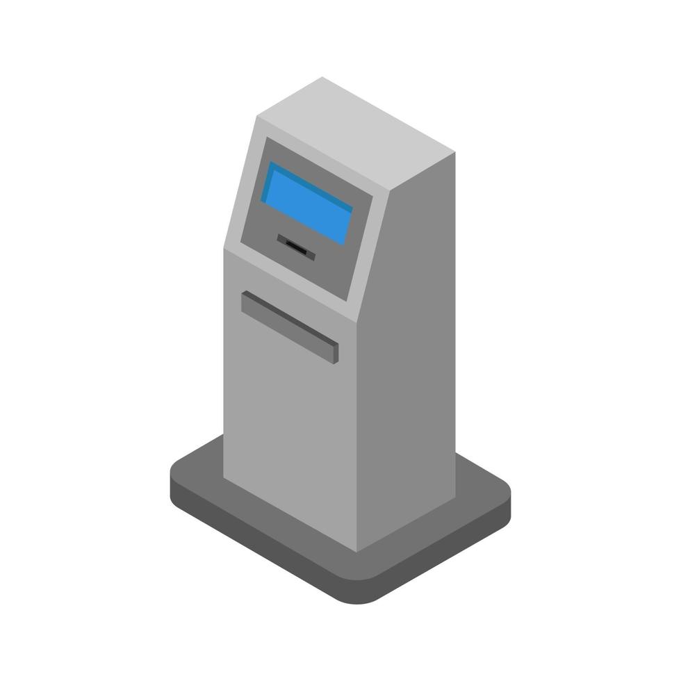 Atm Bank Isometric Illustrated On White Background vector