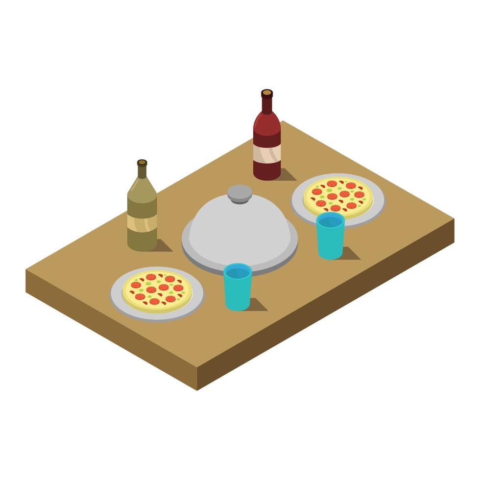 Mesa de cocina isométrica sobre fondo blanco. vector