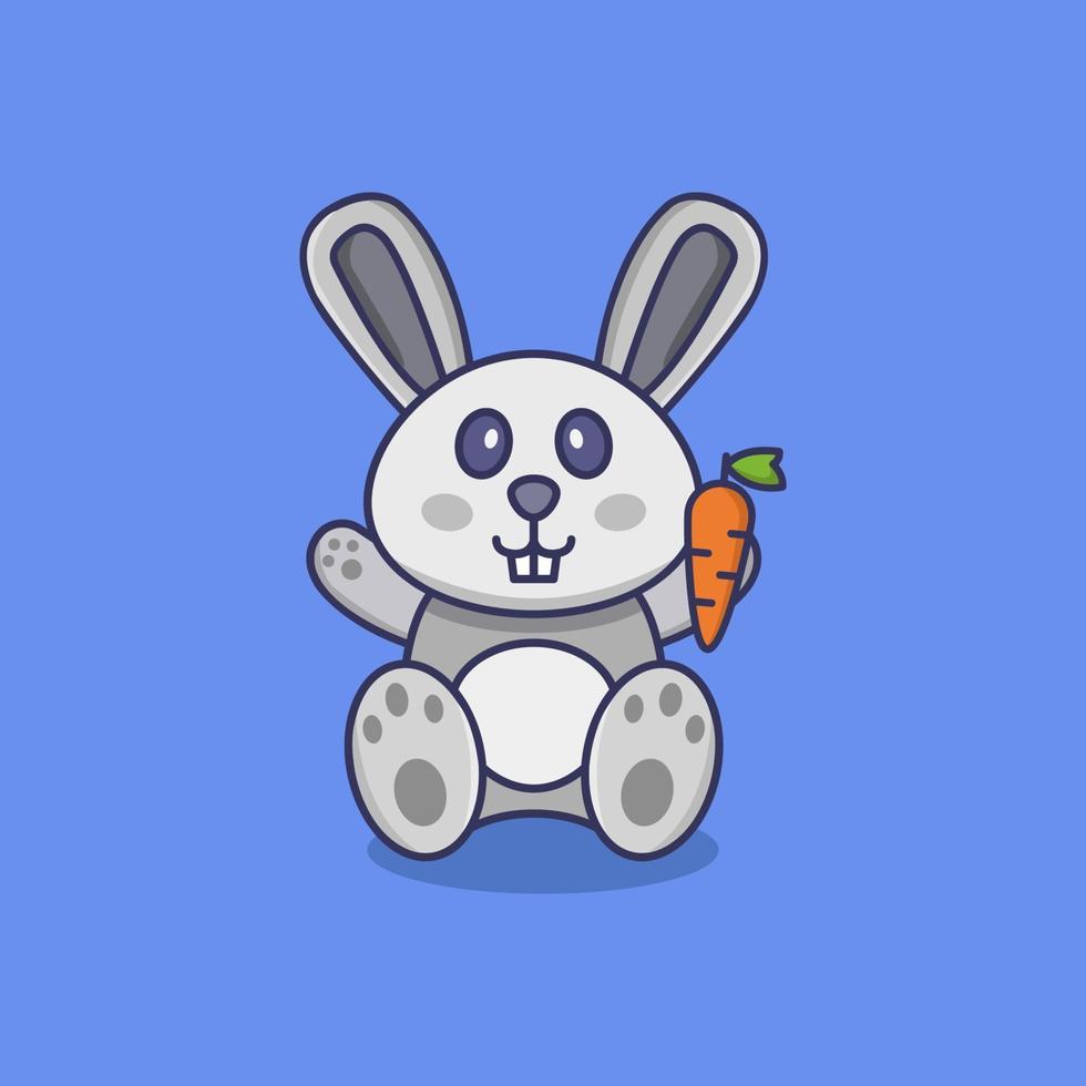Rabbit Illustrated On Background vector