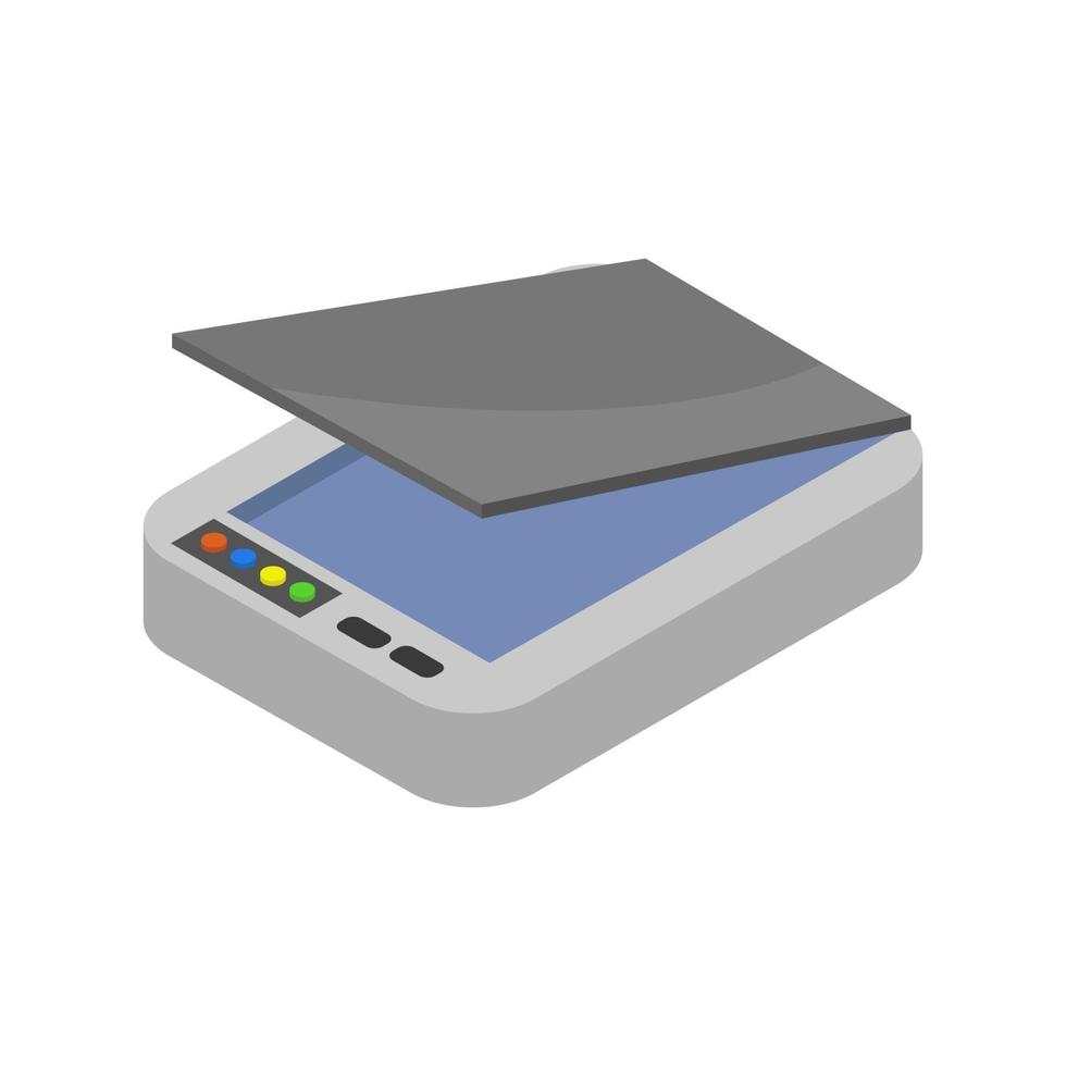 Isometric Scanner Illustrated On White Background vector