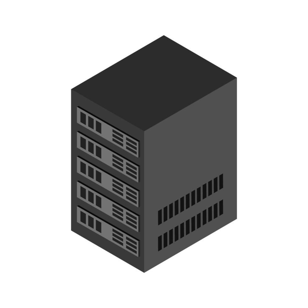 Isometric Server Illustrated On White Background vector