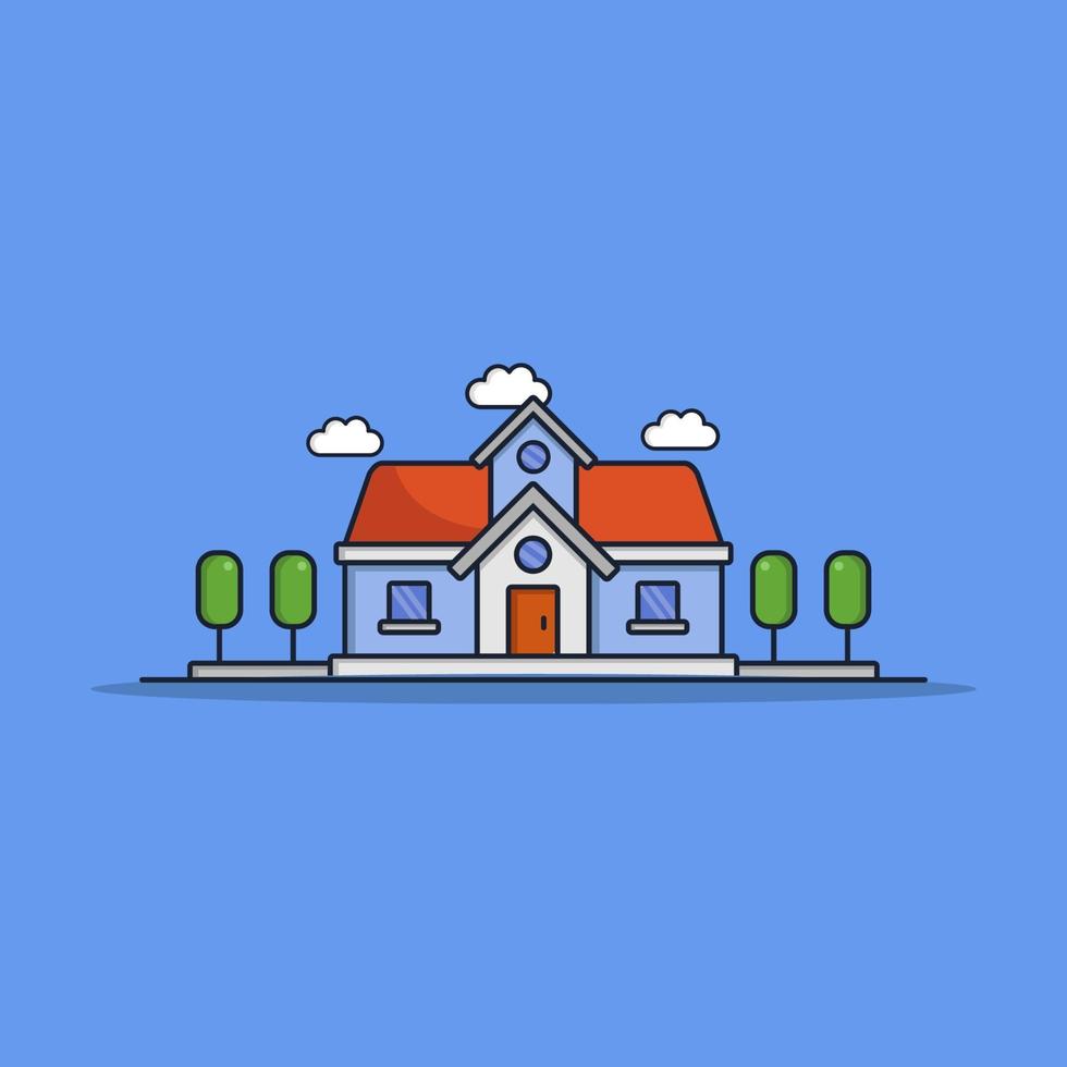 Illustrated House On Background vector