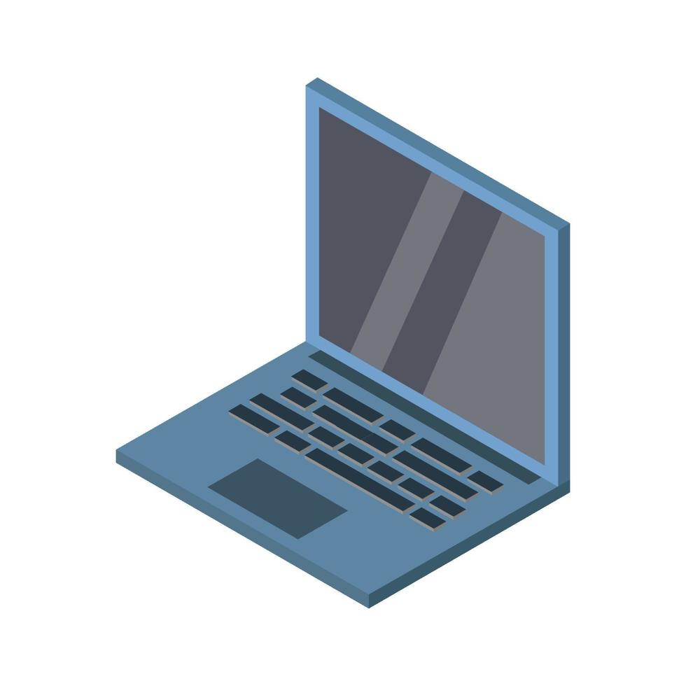 Isometric Laptop Illustrated On White Background vector