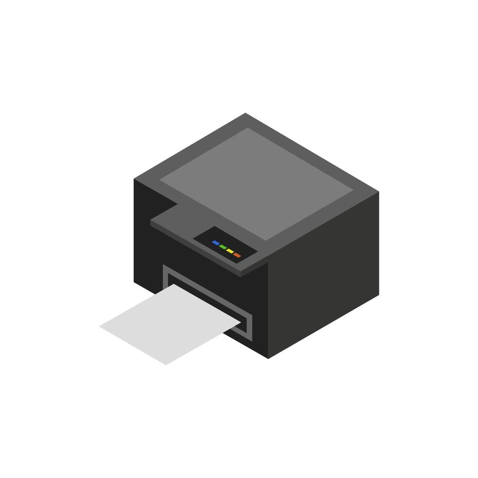 Isometric Printer Illustrated On White Background vector