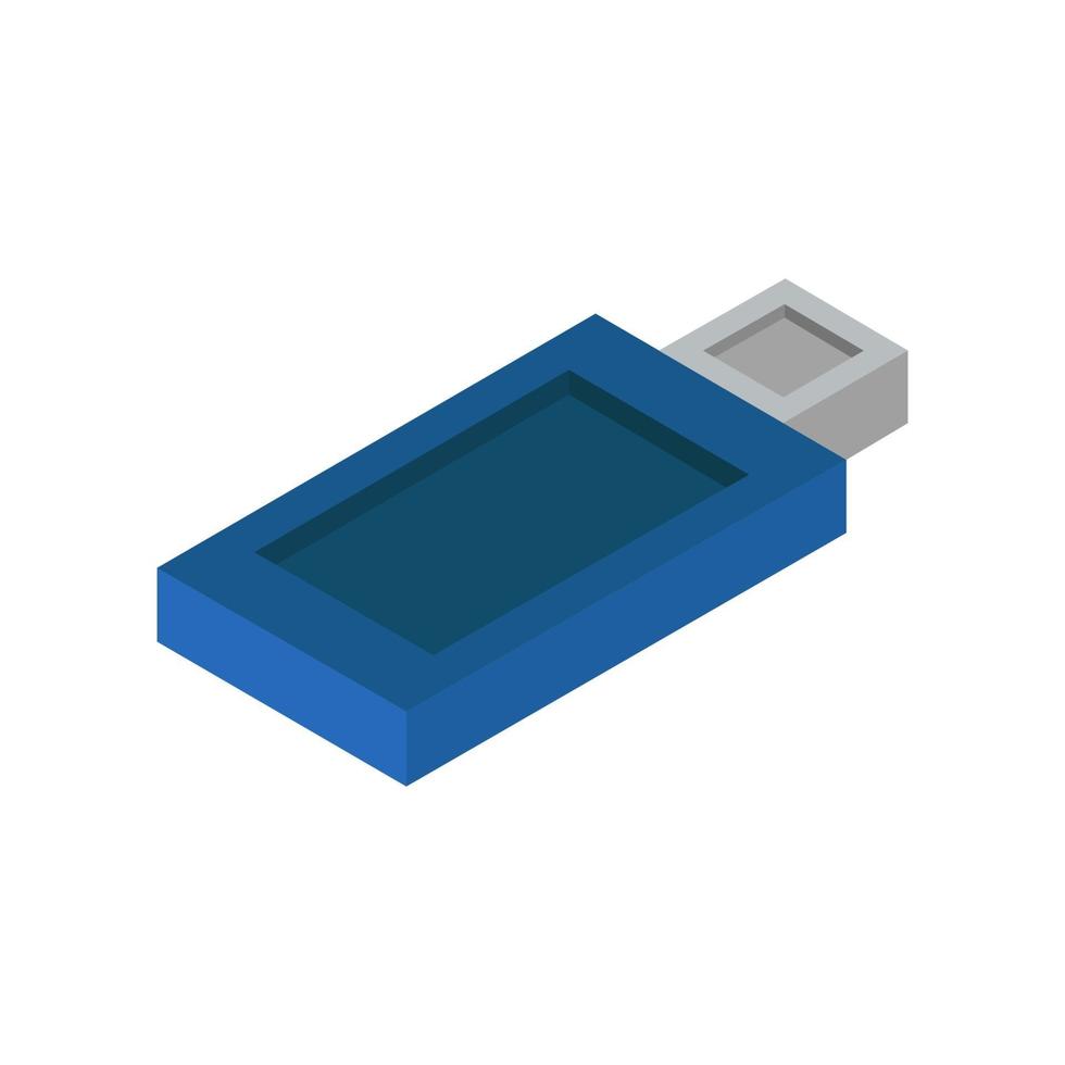 Usb Drive Isometric Illustrated On White Background vector