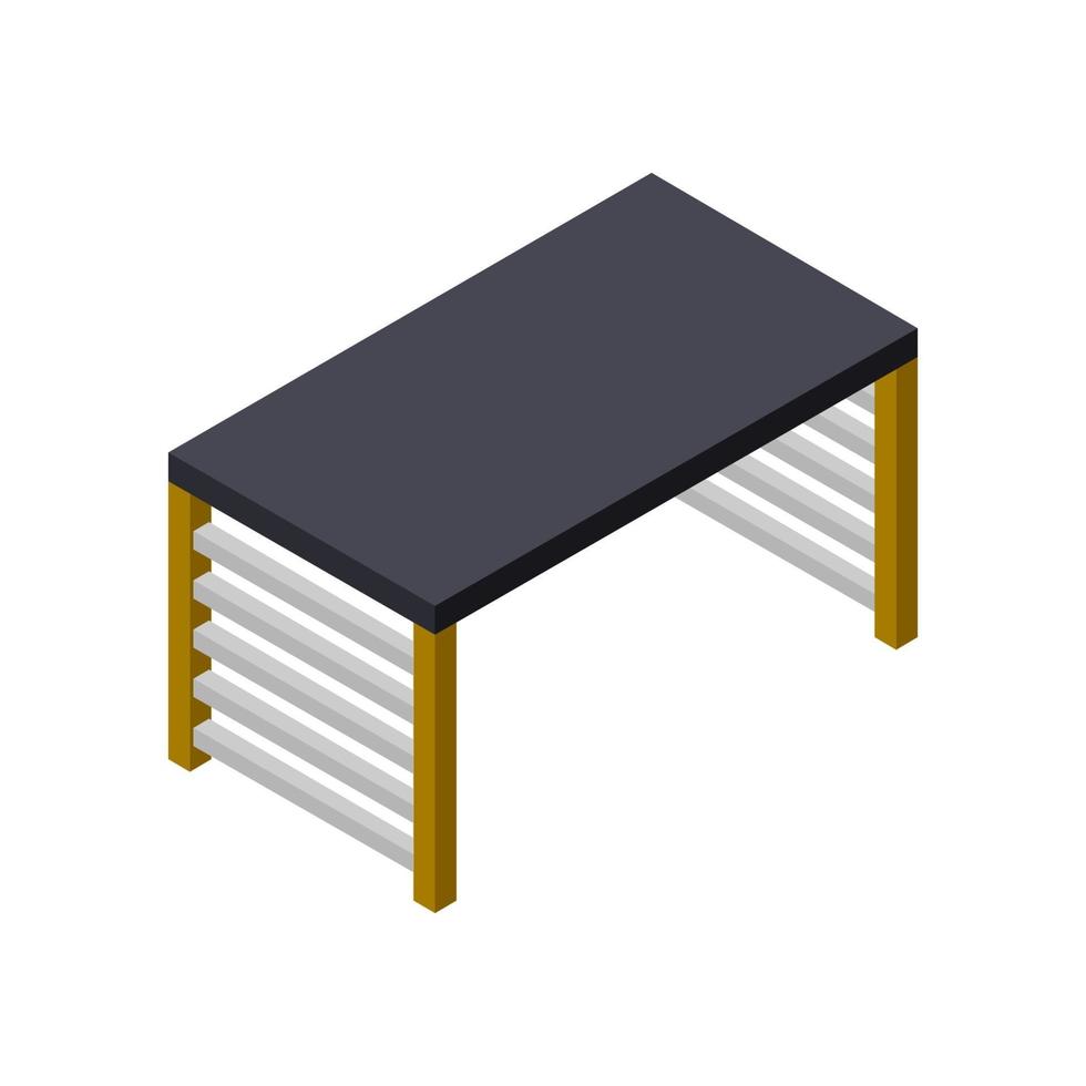 Isometric Table Illustrated On White Background vector