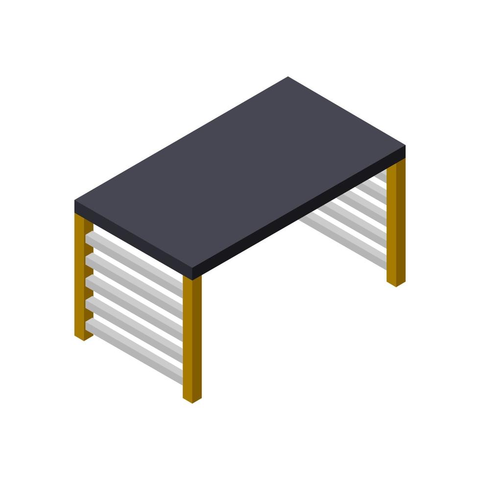 tabla isométrica ilustrada sobre fondo blanco vector