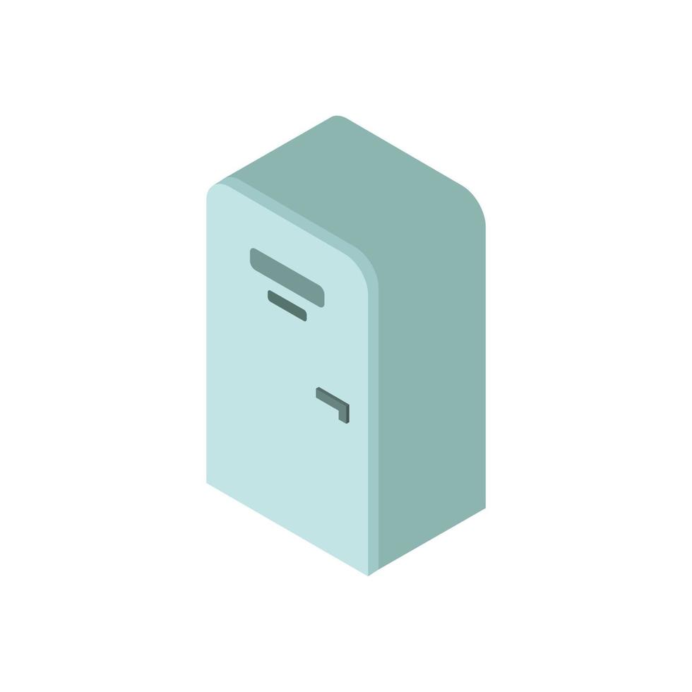 Isometric Fridge Illustrated On White Background vector