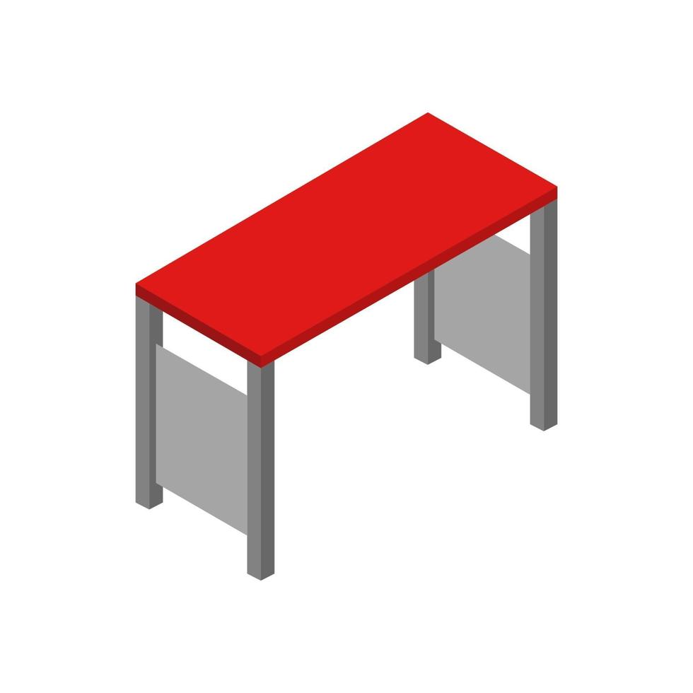 Isometric Table Illustrated On White Background vector