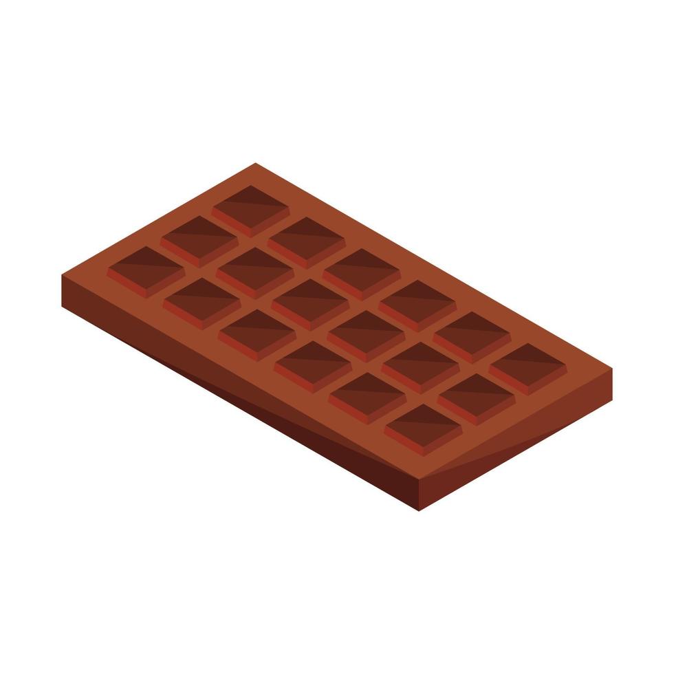 Isometric Chocolate On White Background vector