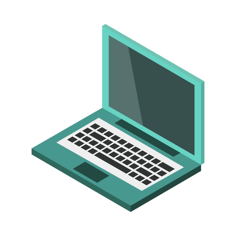 Isometric Laptop Illustrated On White Background vector