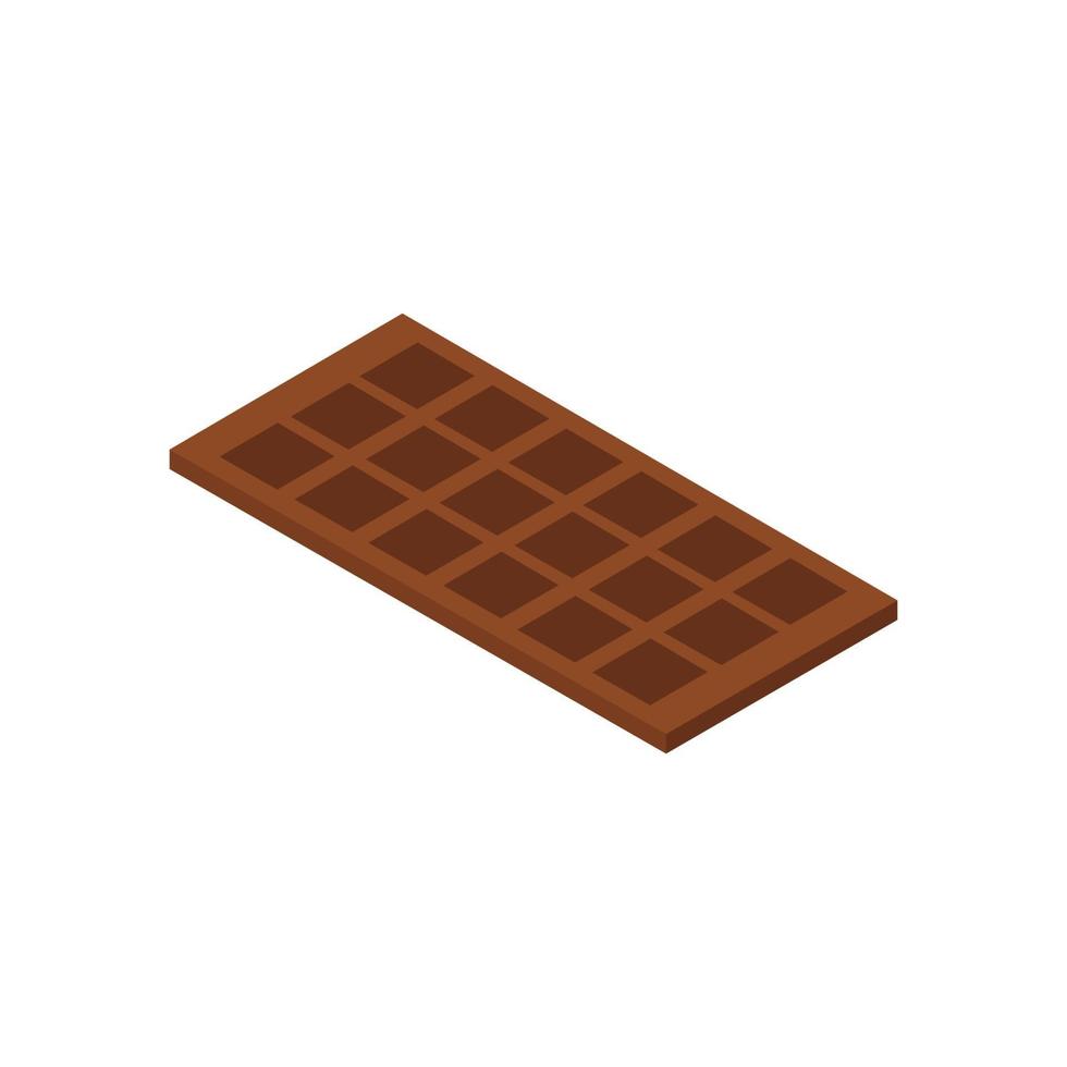chocolate isométrico sobre fondo blanco vector