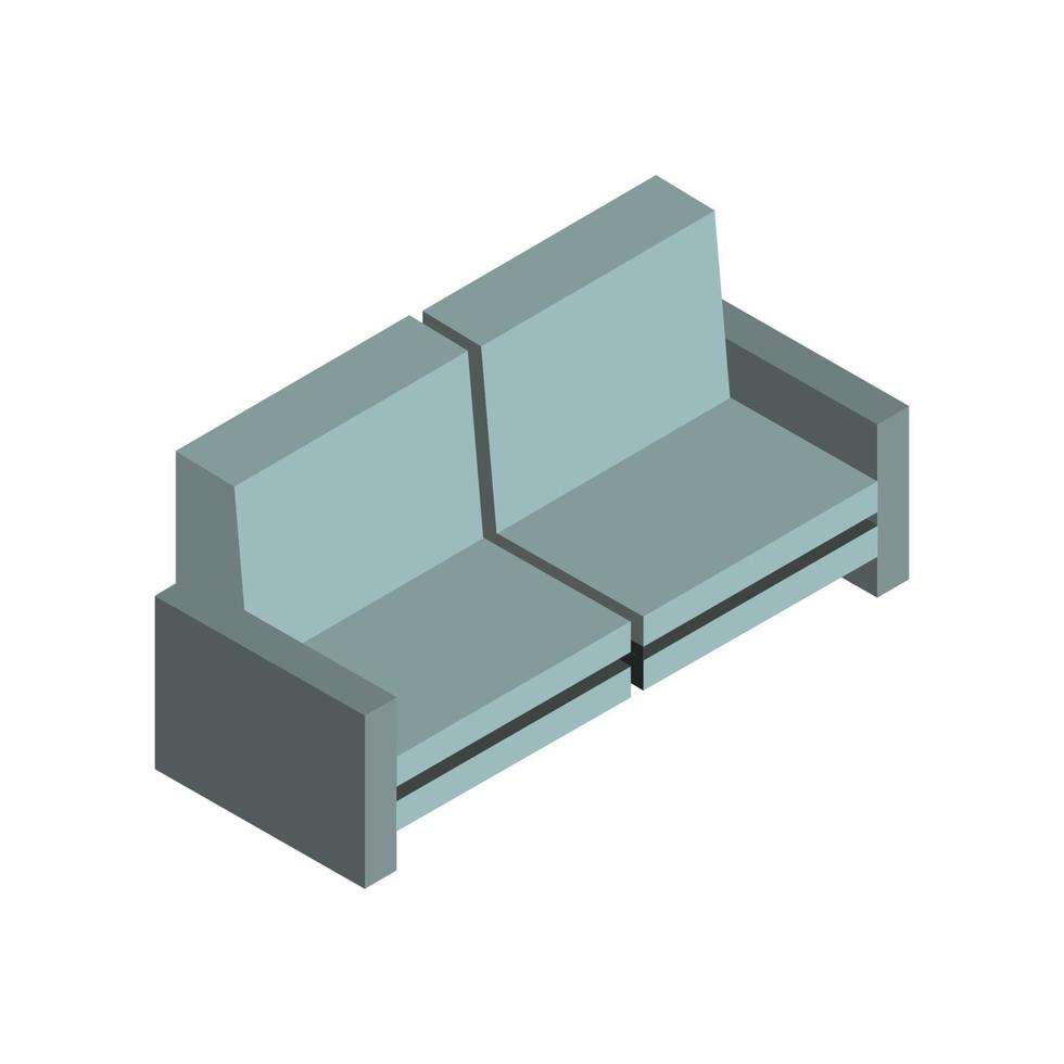 Isometric Sofa Illustrated On White Background vector