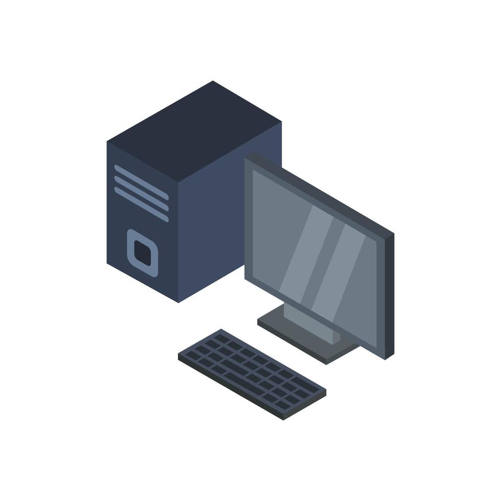 Isometric Computer Illustrated On White Background vector