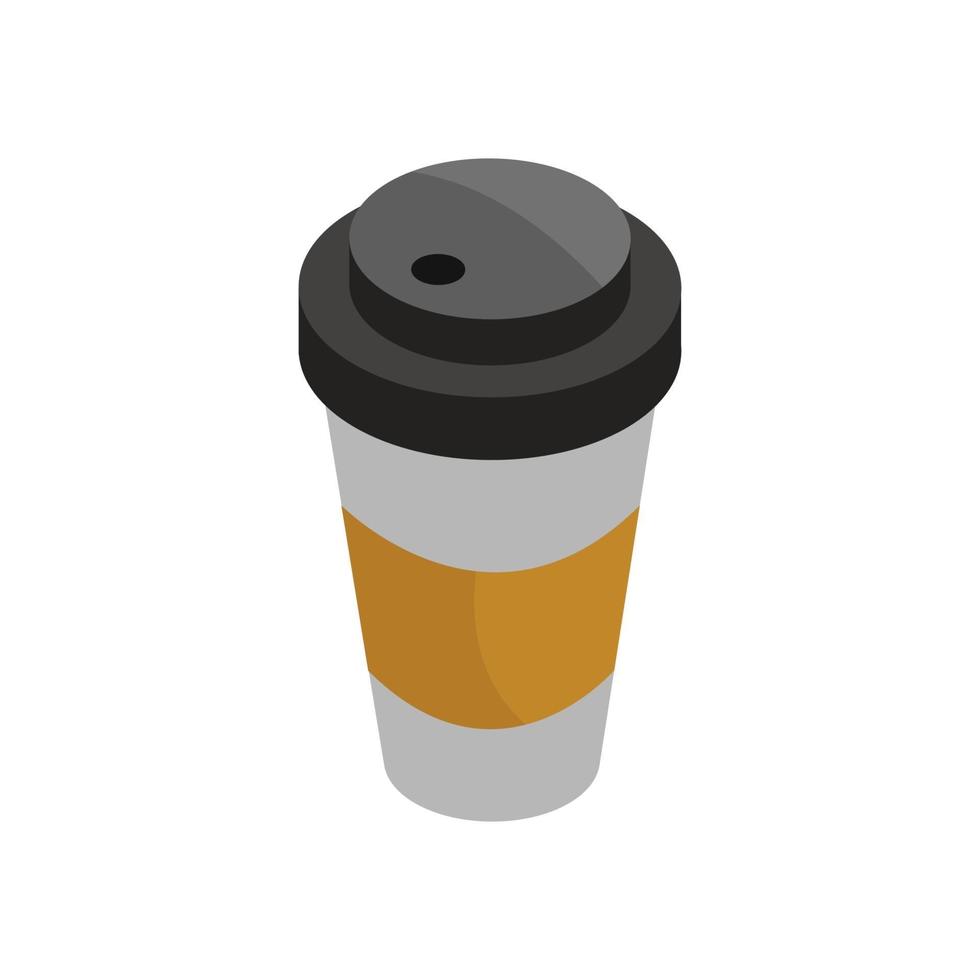 Isometric Coffee Cup On White Background vector