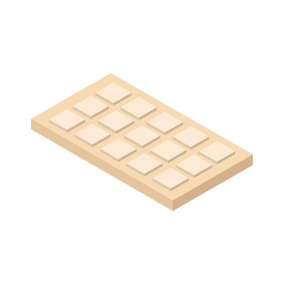 Isometric Chocolate On White Background vector