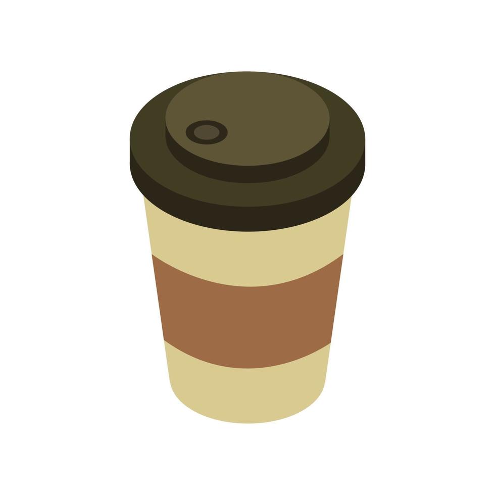 Isometric Coffee Cup On White Background vector