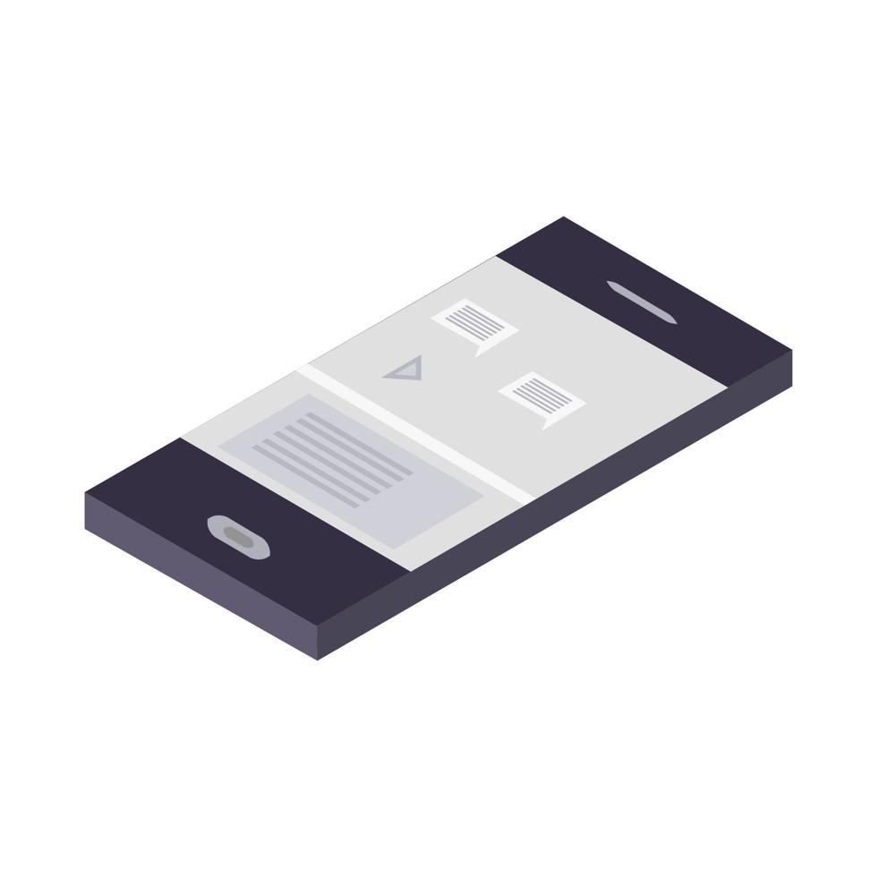 Isometric Smartphone Illustrated On White Background vector