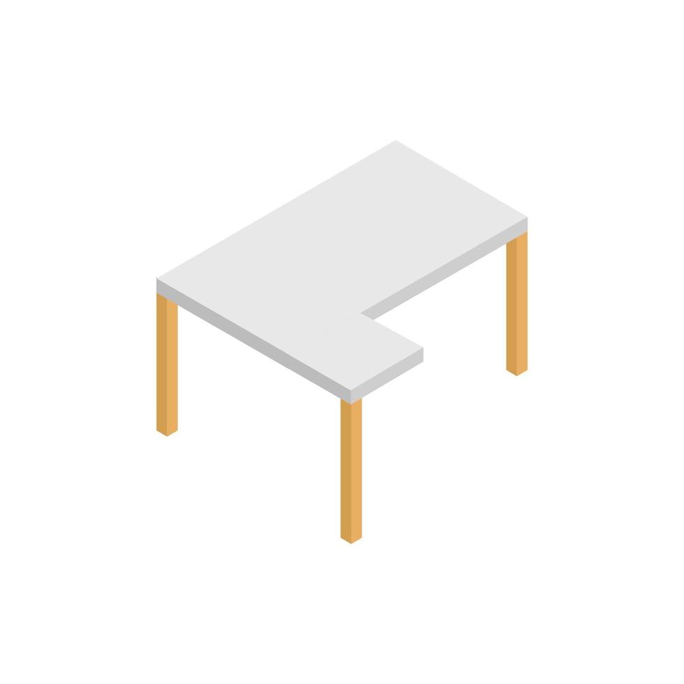 Isometric Desk Illustrated On White Background vector