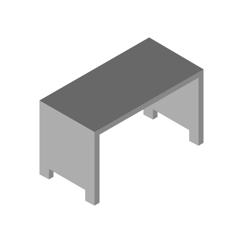 Isometric Table Illustrated On White Background vector