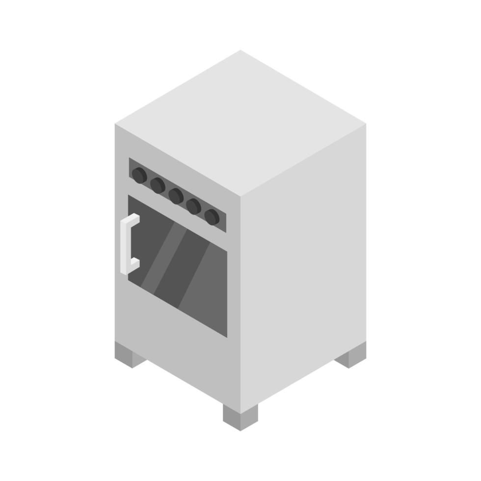 Isometric Oven Illustrated On White Background vector