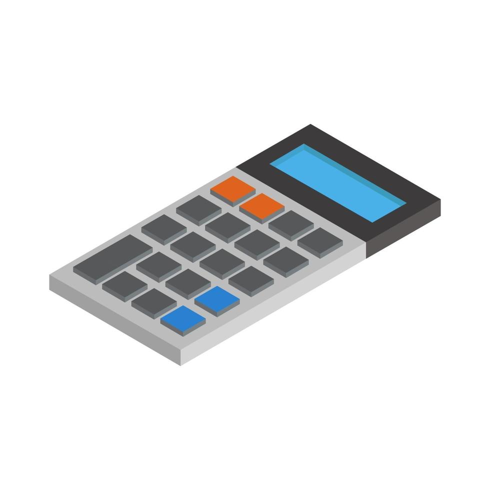 Isometric Calculator Illustrated On White Background vector