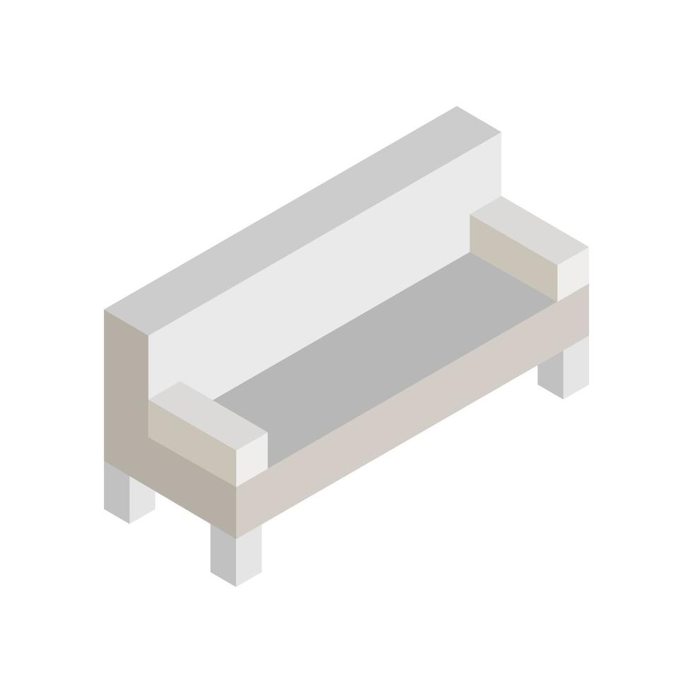 sofá isométrico sobre fondo blanco vector