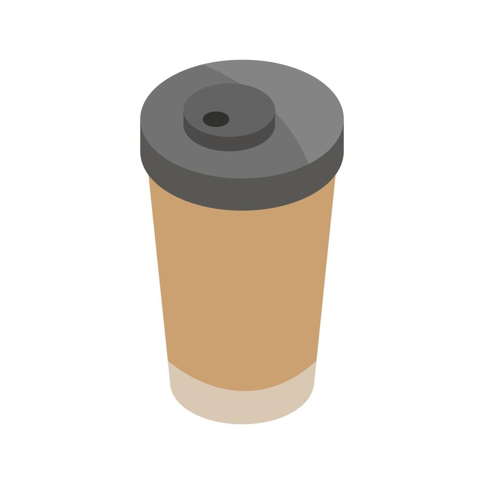 Isometric Coffee Cup On White Background vector