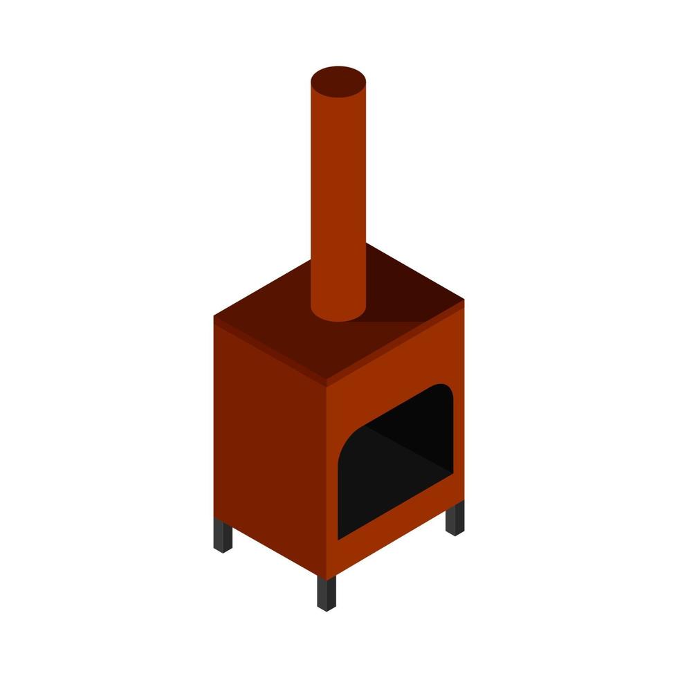 Isometric Fireplace On White Background vector