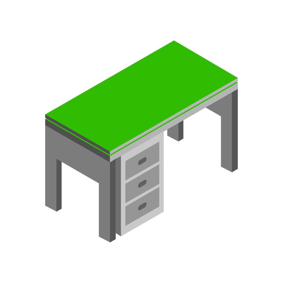 Isometric Table Illustrated On White Background vector