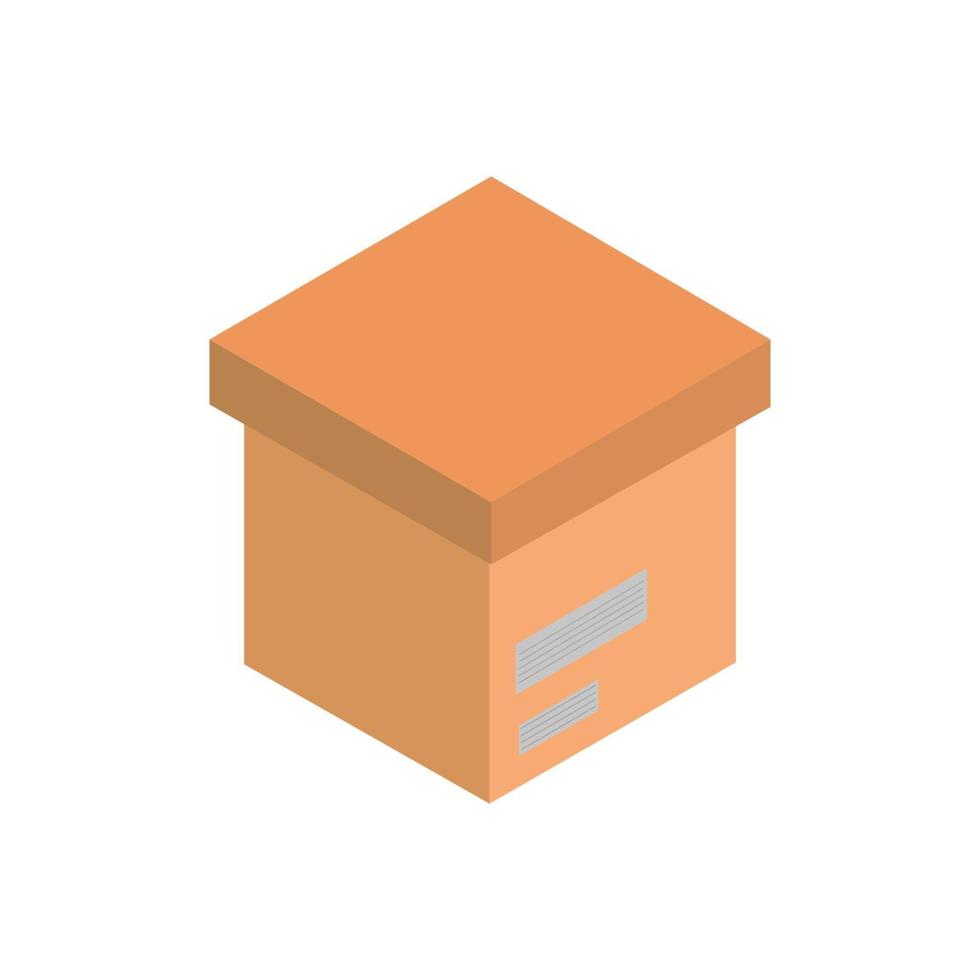 Isometric Box On White Background vector