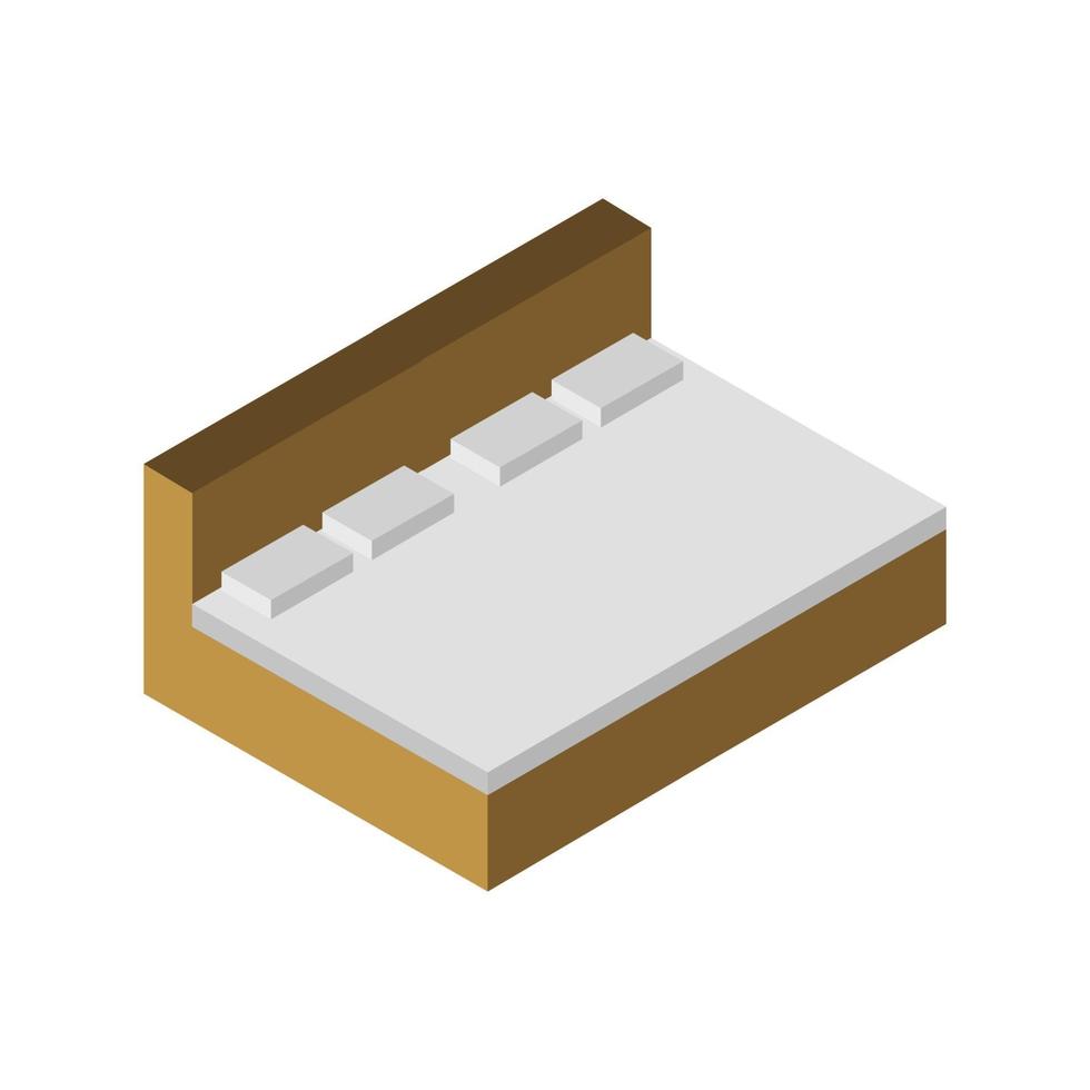 Isometric Bed On White Background vector