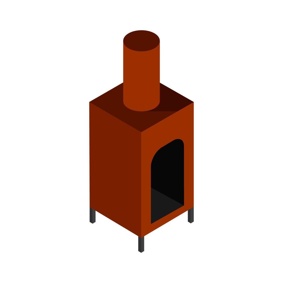 Chimenea isométrica sobre fondo blanco. vector