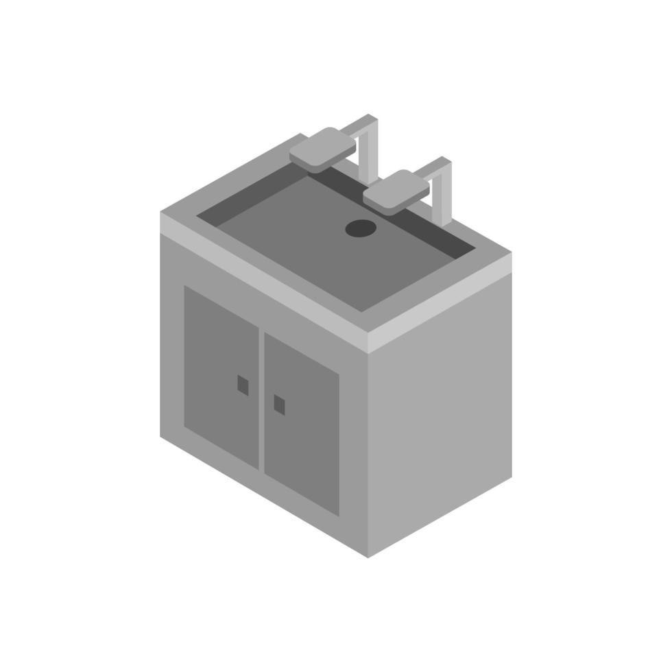 Isometric Sink On White Background vector
