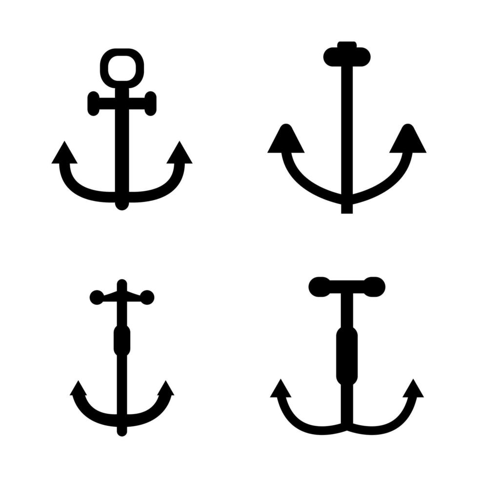 Set Of Anchor On White Background vector