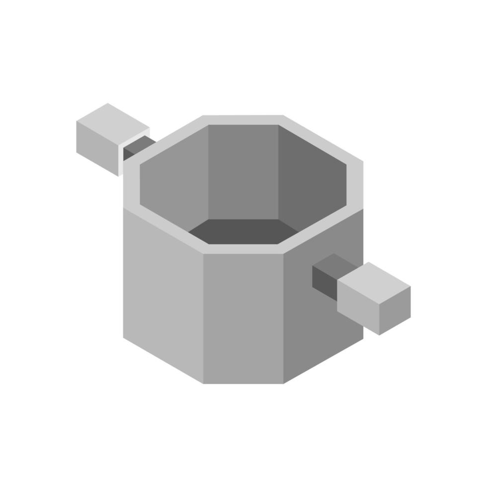 Isometric Pot On White Background vector