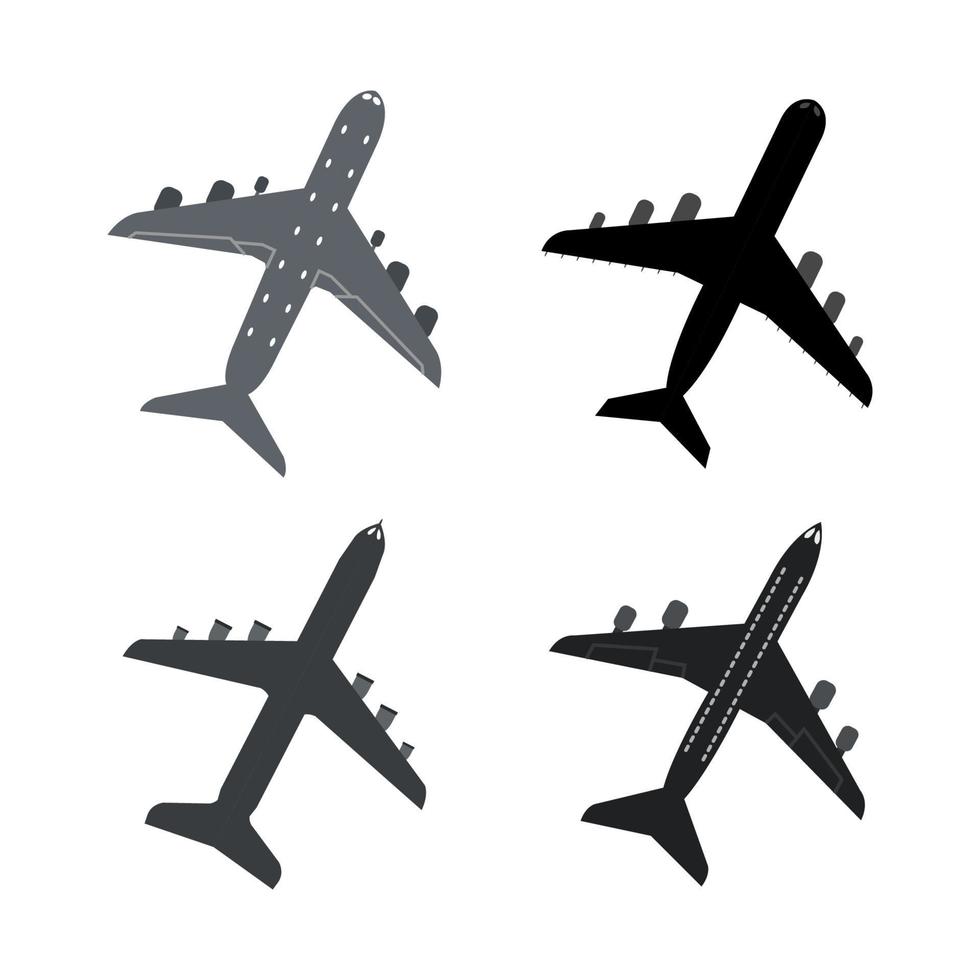 Set Of Airplanes On White Background vector