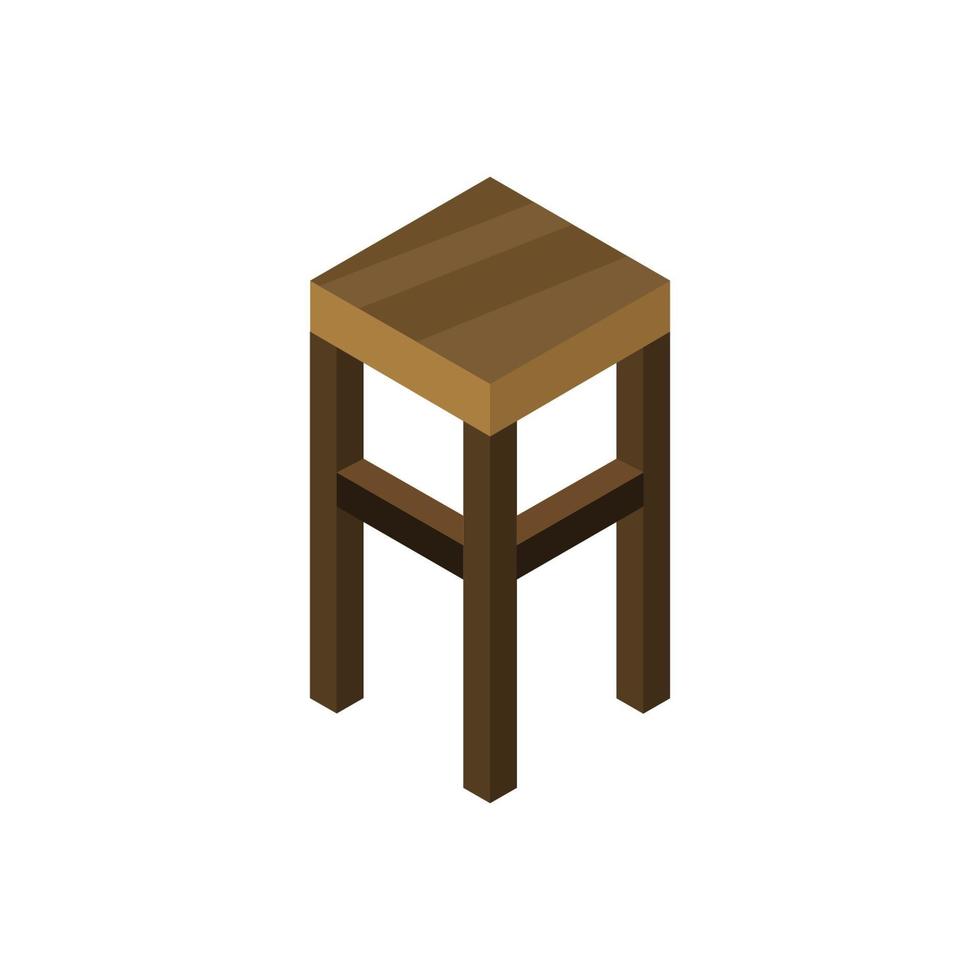 Isometric Stool Illustrated On White Background vector