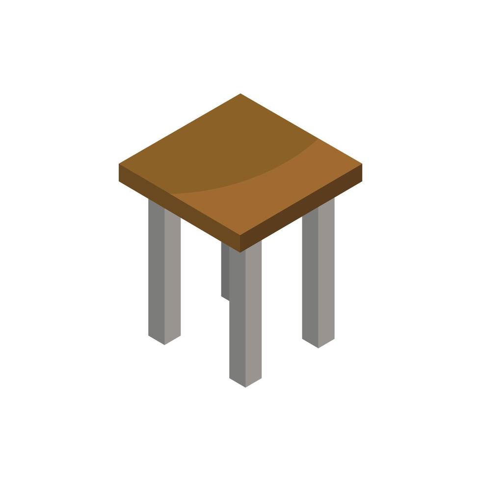 Isometric Stool Illustrated On White Background vector