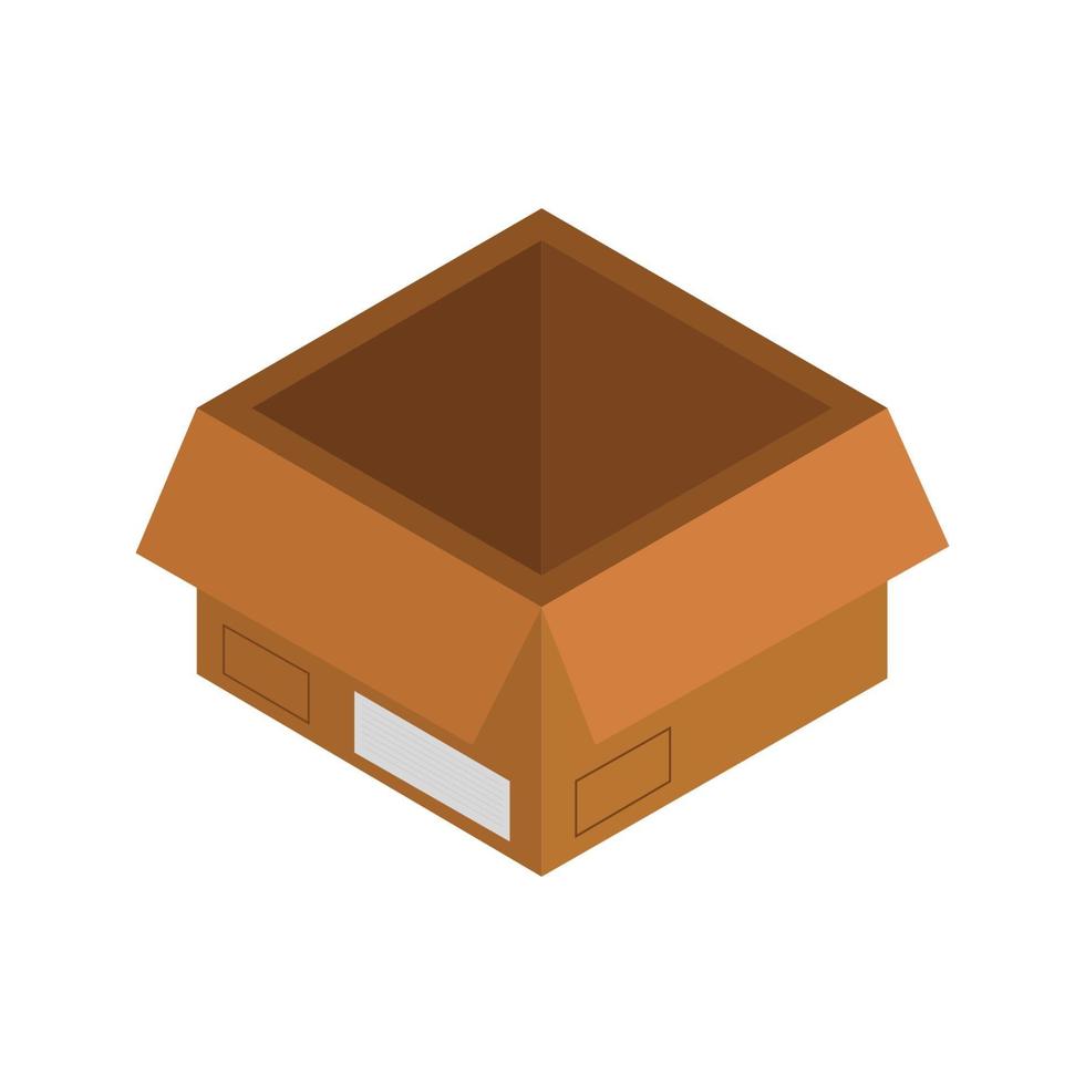 Isometric Box On White Background vector