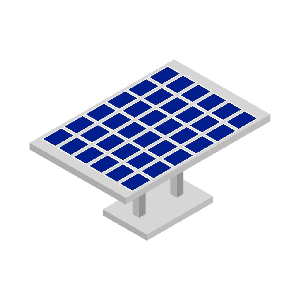 panel solar isométrico sobre fondo blanco vector