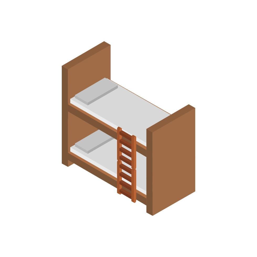 Isometric Bed On White Background vector