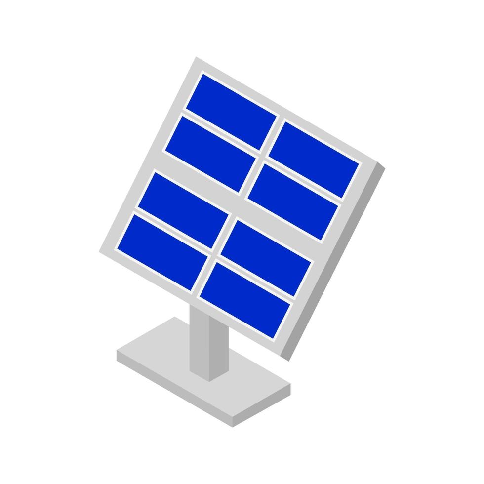 Isometric Solar Panel On White Background vector