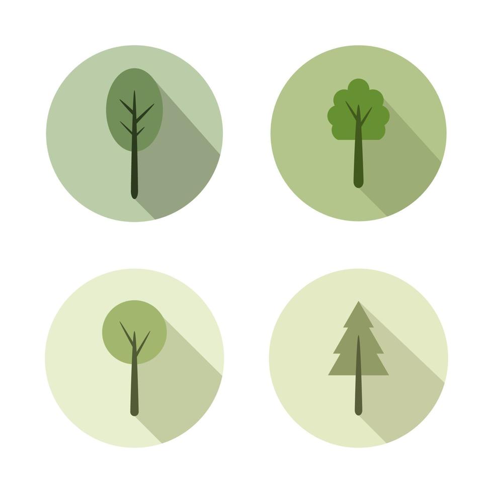 Set Of Trees On White Background vector